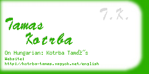 tamas kotrba business card
